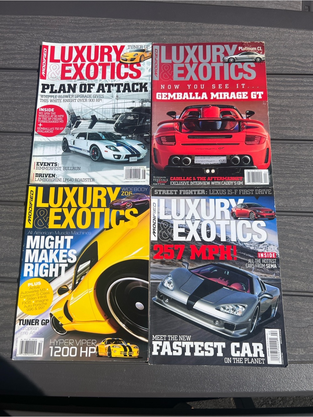 Modified Luxury & Exotics Magazine Lot of 4 Gemballa Mirage GT SSC Aero Viper